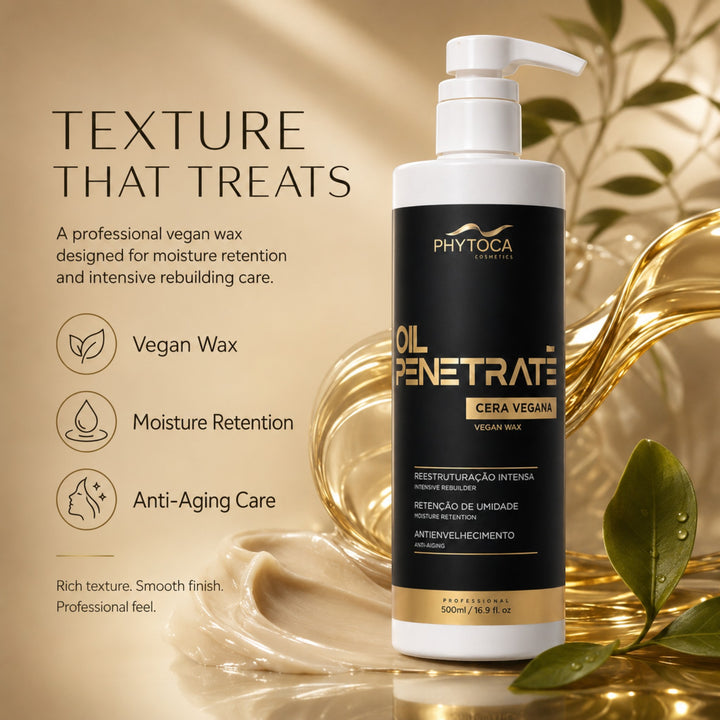 Tratamiento capilar Phytoca USA Oil Penetrate con cera vegana, aceites nutritivos y fórmula reparadora intensiva.