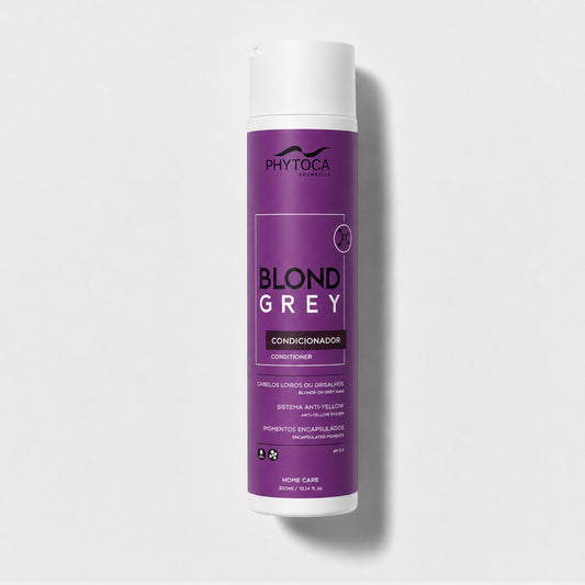 Acondicionador Phytoca USA Blond Grey para cabello rubio y gris con pigmentos encapsulados para matizar tonos amarillos.