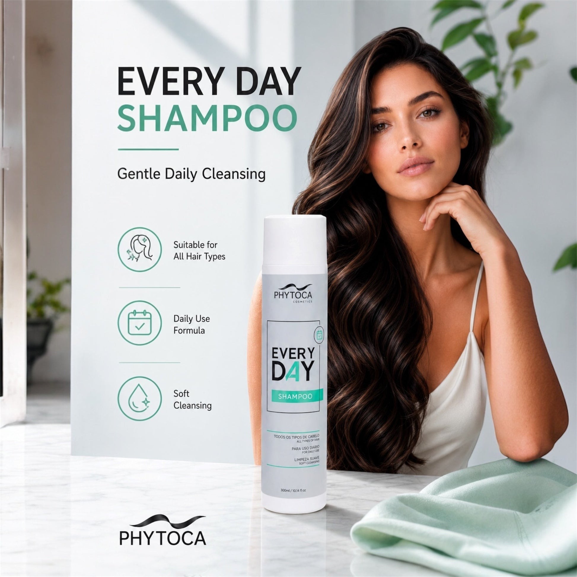 Acondicionador Phytoca USA Every Day para todo tipo de cabello con aceite de coco y siliconas para brillo y suavidad