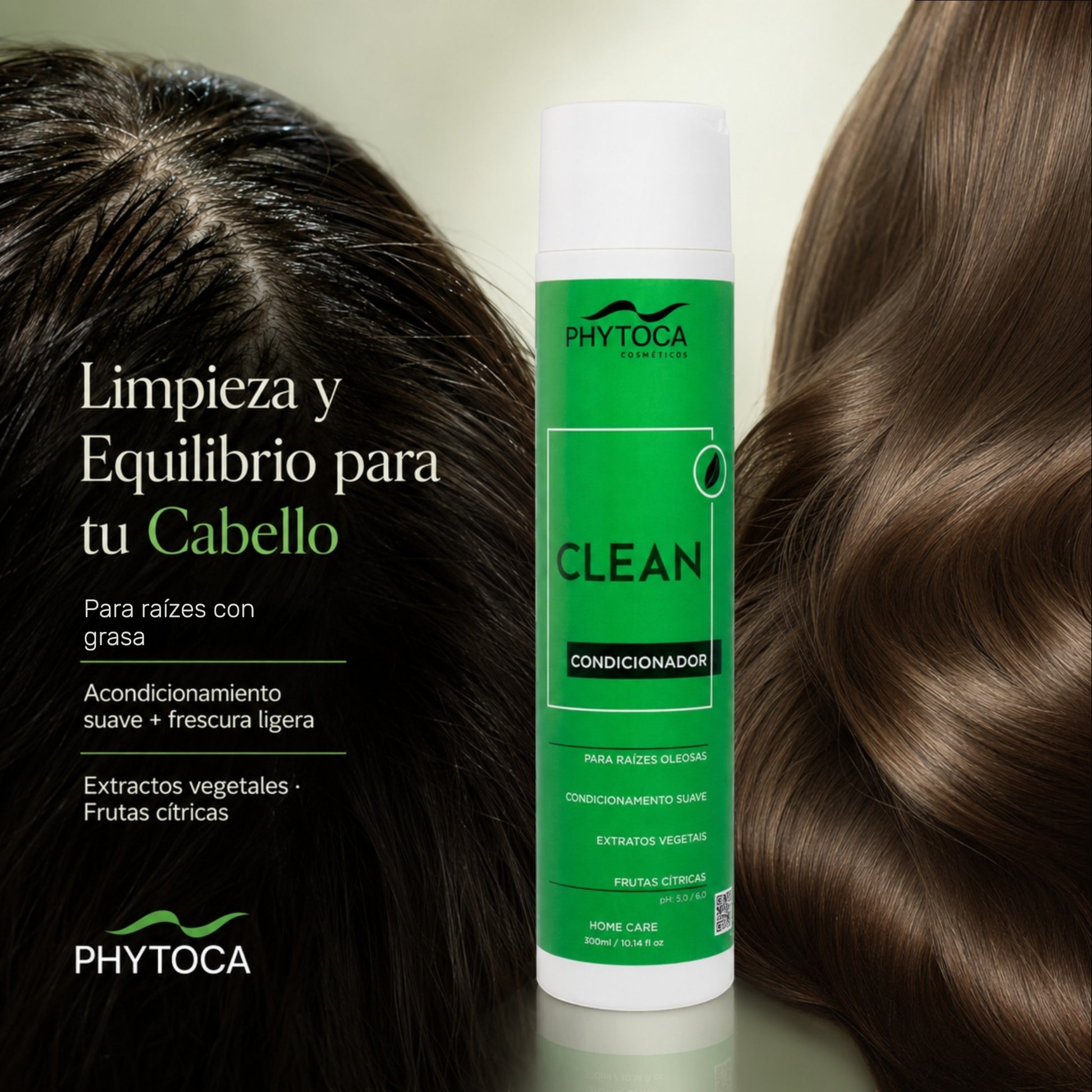 Acondicionador Phytoca USA Clean para cabello graso con extractos vegetales y cítricos en envase de 300ml