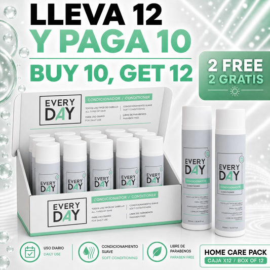 Pack de 12 acondicionadores Phytoca USA Every Day para uso diario, nutritivos con aceite de coco y siliconas