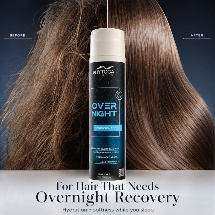 Acondicionador Phytoca USA Overnight para hidratación capilar nocturna con queratina vegetal y biotina