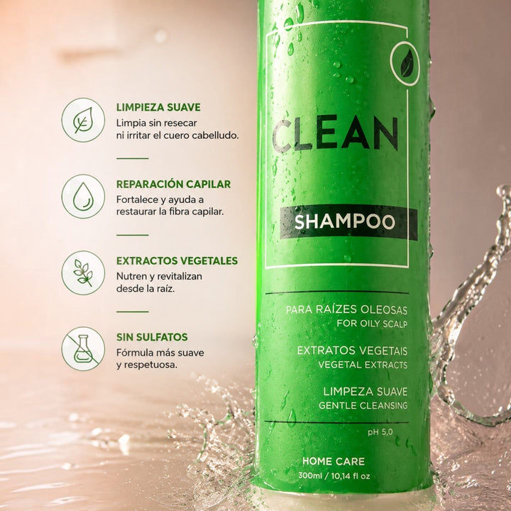 Champú Phytoca USA Clean para cabello graso con extractos vegetales, fórmula hidratante y antioxidante de 300ml.