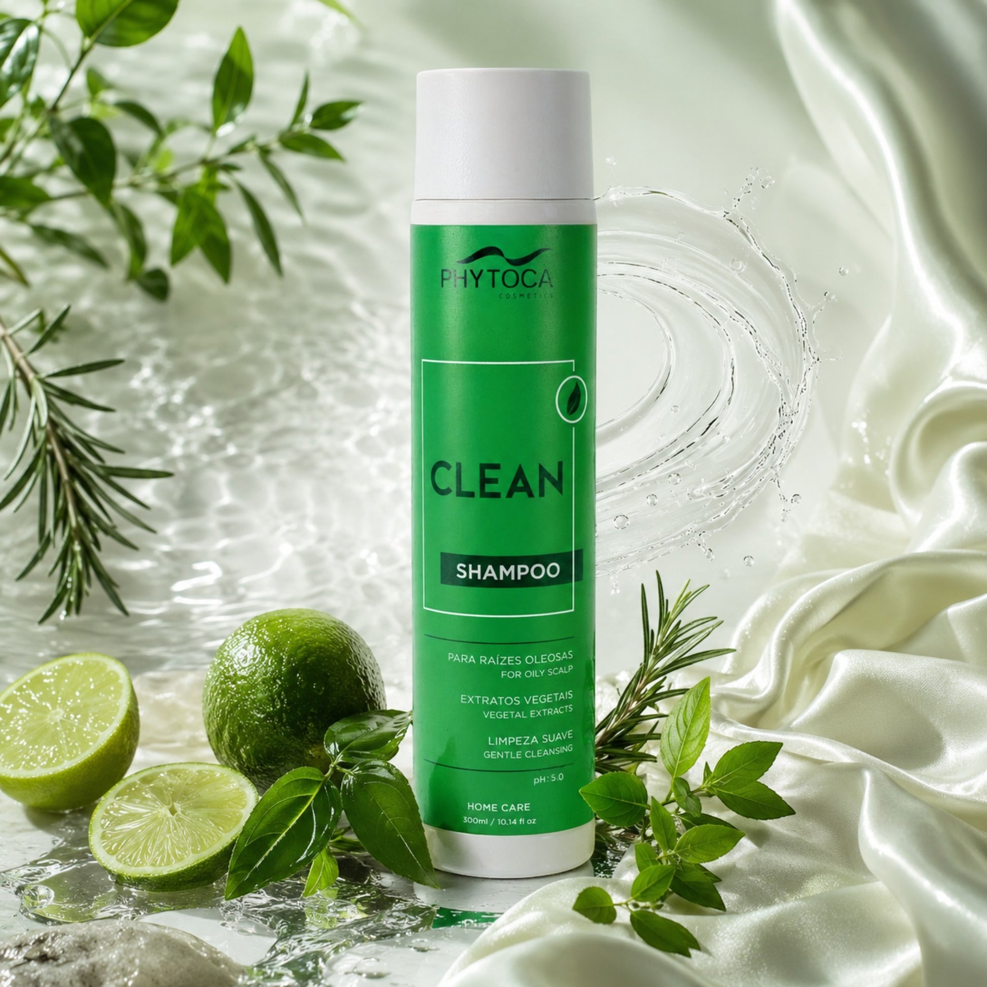 Champú Phytoca USA Clean para cabello graso con extractos de cítricos, té verde y romero en envase de 300ml