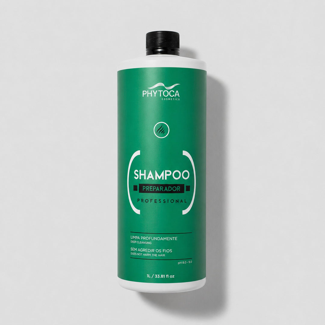 Champú de limpieza profunda Phytoca USA de 32 oz en botella verde para eliminar residuos y preparar el cabello.