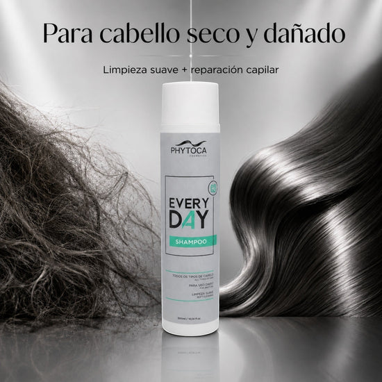Champú Every Day de Phytoca USA para cabello seco y dañado, fórmula reparadora con colágeno y queratina