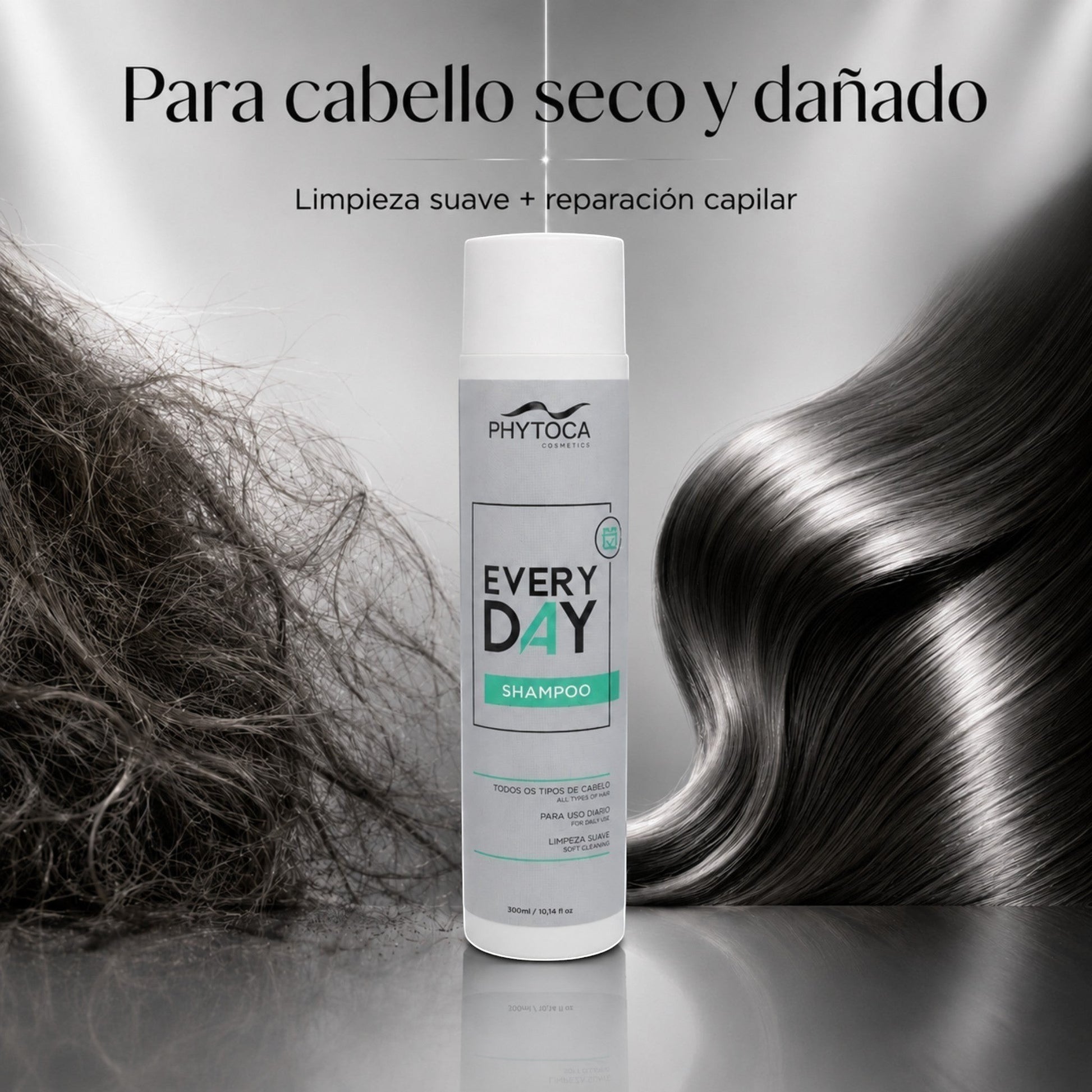Champú Every Day de Phytoca USA para cabello seco y dañado, fórmula reparadora con colágeno y queratina
