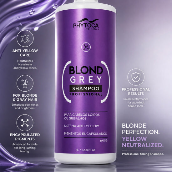 Champú Phytoca USA Blond Grey de 1 litro para neutralizar tonos amarillos en cabellos rubios y grises