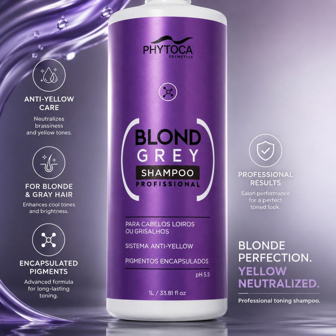 Champú Phytoca USA Blond Grey de 1 litro para neutralizar tonos amarillos en cabellos rubios y grises