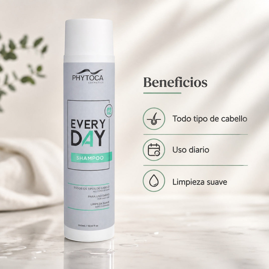 Champú Every Day de Phytoca USA para uso diario, fórmula reparadora con colágeno y queratina para todo tipo de cabello.