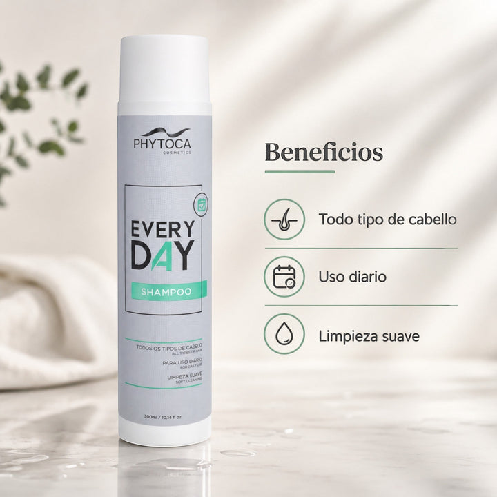 Champú Every Day de Phytoca USA para uso diario, fórmula reparadora con colágeno y queratina para todo tipo de cabello.