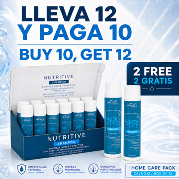 Pack de 12 champús Phytoca USA Nutritive para cabello seco y dañado con aceite de coco y pro-vitamina B5