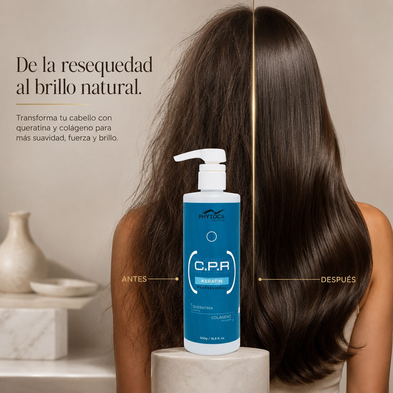 Tratamiento capilar Phytoca USA CPR Keratin con queratina y colágeno para reparar el cabello seco y dañado