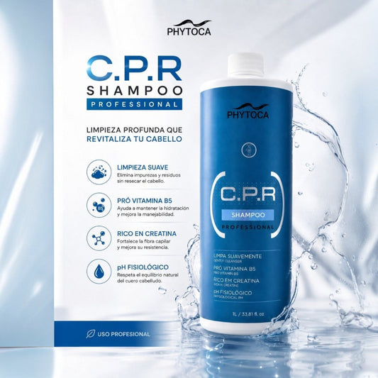 Champú profesional Phytoca USA C.P.R. de 1 litro para reparar y fortalecer el cabello dañado con queratina