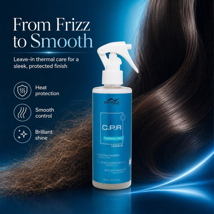 Spray protector térmico Phytoca USA C.P.R Thermal PRO para cabello brillante y sin frizz con aceites esenciales.