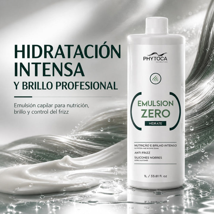 Botella de 1 litro de Phytoca USA Emulsion Zero Hidrate para alisado profesional sin formaldehído con siliconas nobles