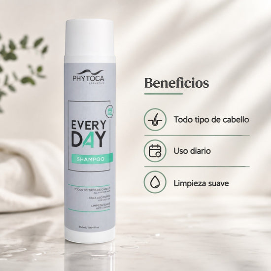 Champú Phytoca USA Everyday para uso diario, formulado con creatina y colágeno para todo tipo de cabello.
