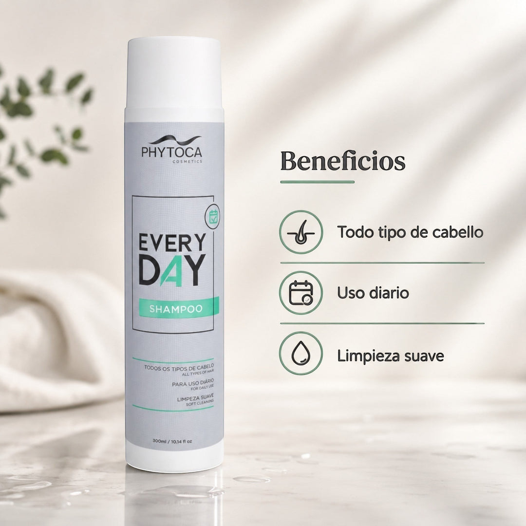 Champú Phytoca USA Everyday para uso diario, formulado con creatina y colágeno para todo tipo de cabello.