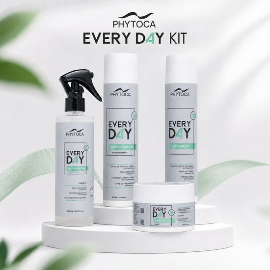 Kit de cuidado capilar Phytoca USA con champú, acondicionador, mascarilla y leche sin aclarado para todo tipo de pelo