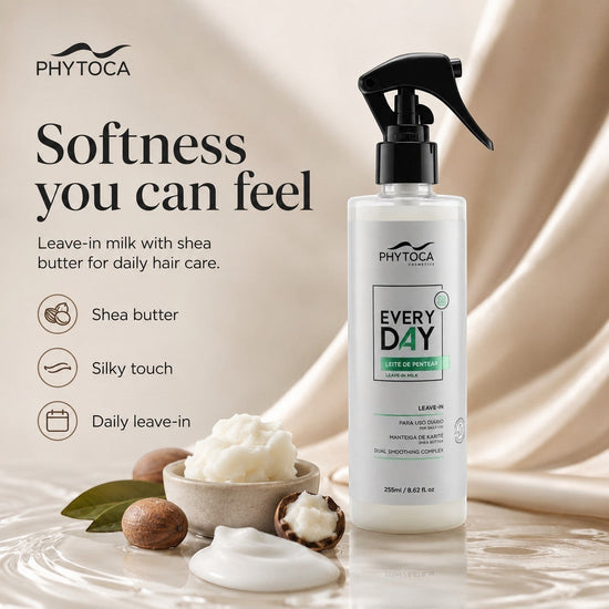 Spray Phytoca USA Every Day Leave-In Milk con manteca de karité para hidratación, protección térmica y control frizz