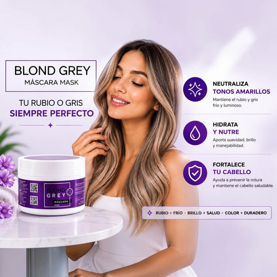 Mascarilla capilar Phytoca USA Blond Grey para neutralizar tonos amarillos en cabello rubio o gris con brillo intenso