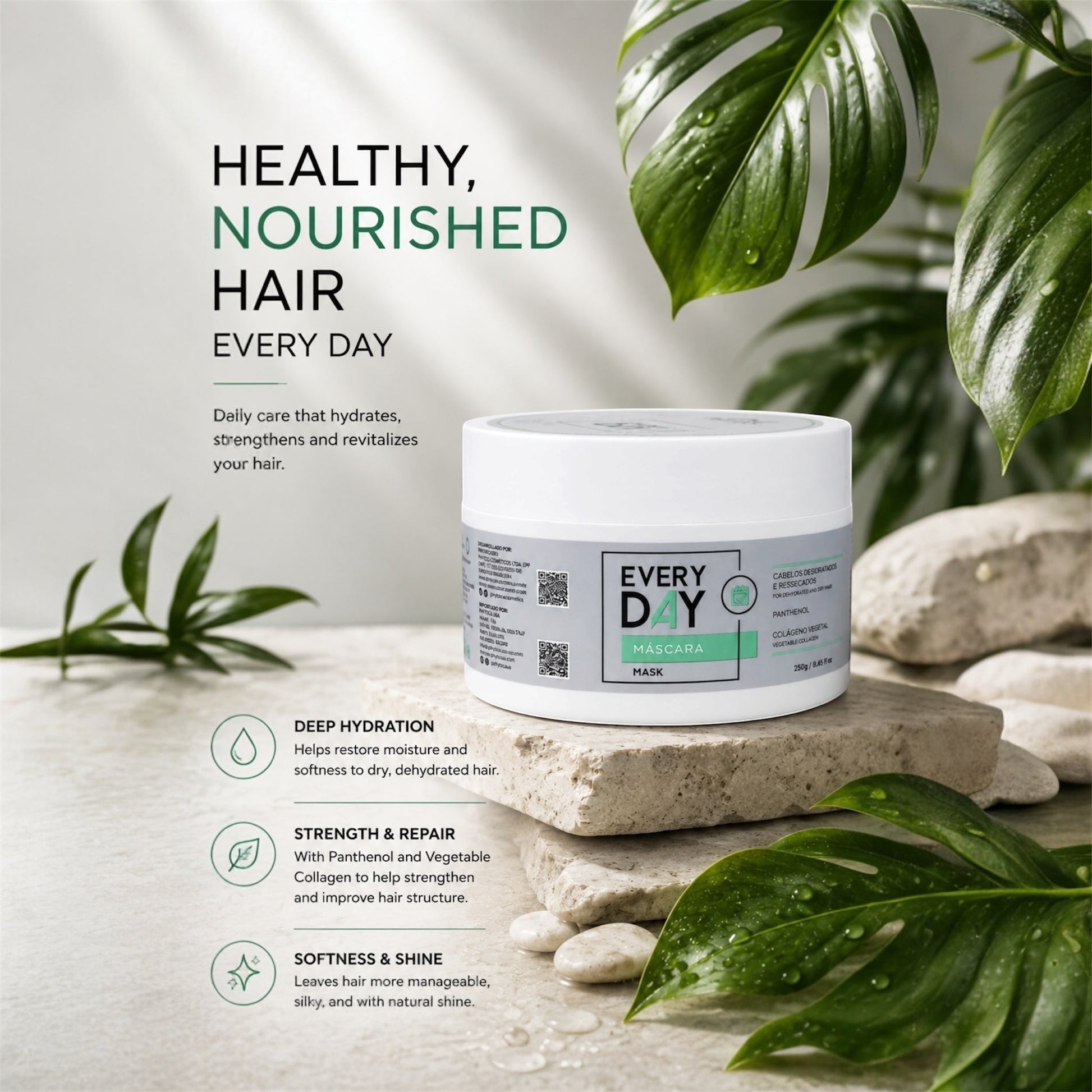 Mascarilla capilar Phytoca USA Every Day para hidratación profunda, nutrición y brillo intenso en todo tipo de cabello