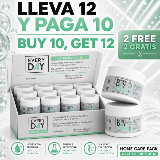 Pack de 12 mascarillas capilares Phytoca USA Every Day para hidratación profunda, nutrición y brillo intenso