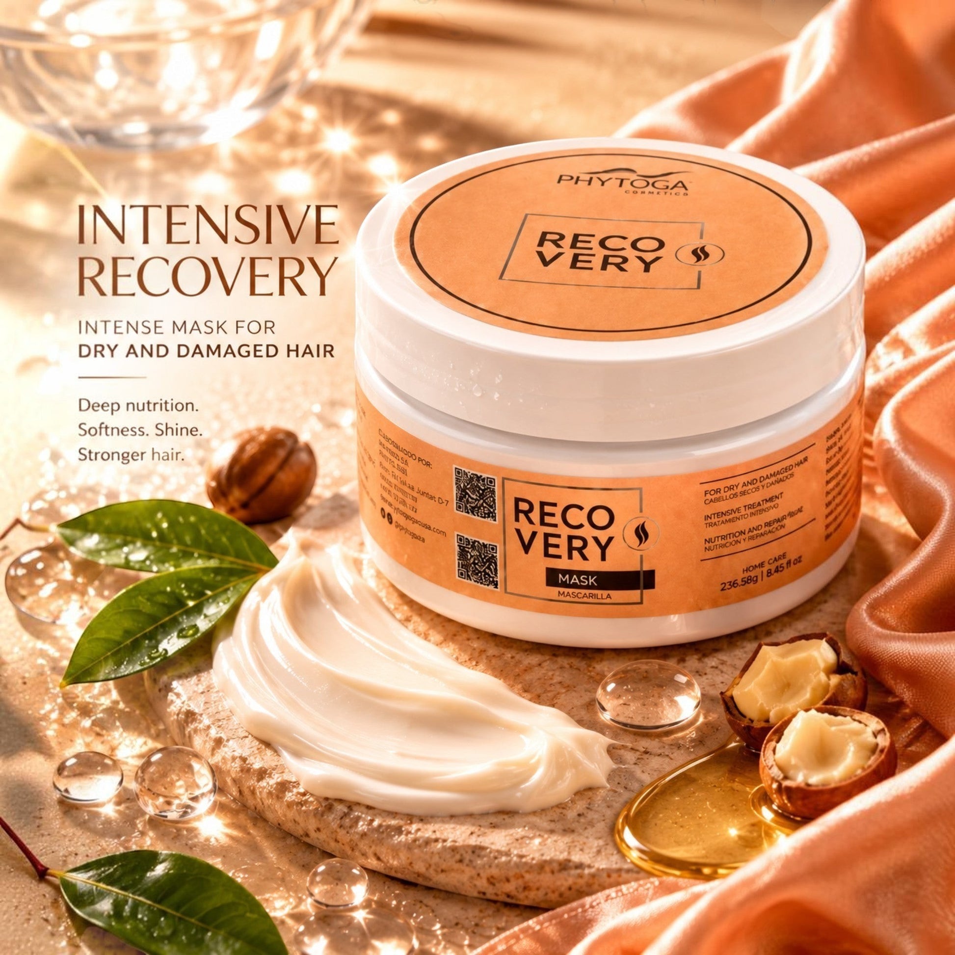Mascarilla capilar Phytoca USA Recovery para cabello seco y dañado con manteca de karité y biolípidos