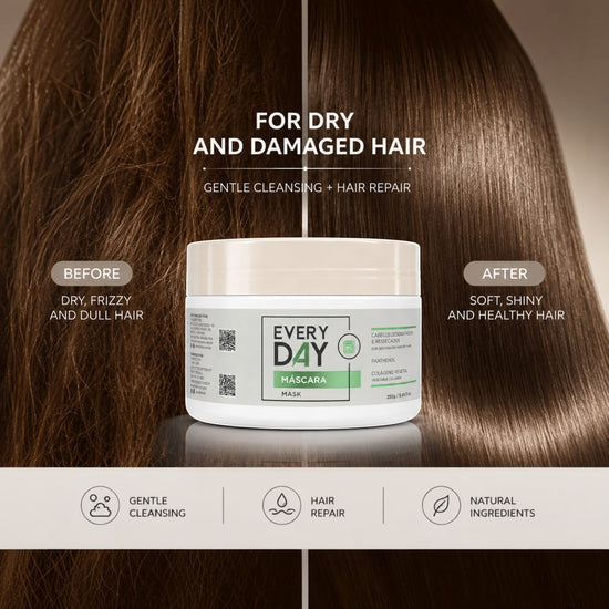 Tarro de mascarilla capilar Phytoca USA Every Day para cabello seco y dañado con efecto reparador y brillo intenso