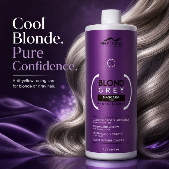 Mascarilla matizadora Phytoca USA Blond Grey de 1L para neutralizar tonos amarillentos en cabellos rubios y grises.