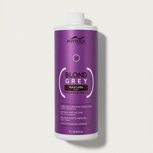 Mascarilla matizadora Phytoca USA Blond Grey de 1 litro para neutralizar tonos amarillos en cabellos rubios y grises.