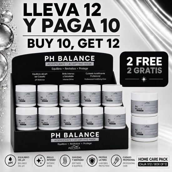 Pack de 12 mascarillas capilares Phytoca USA PH Balance para hidratación, brillo y control del encrespamiento