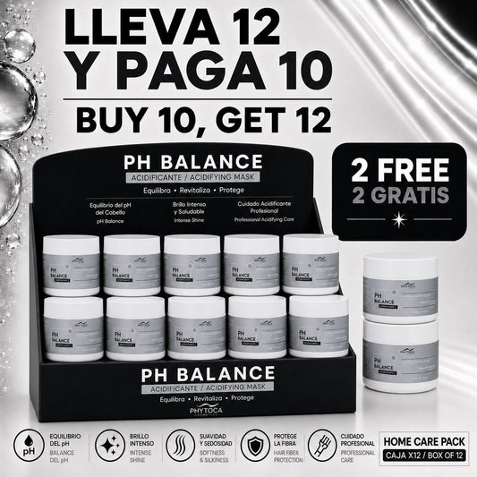 Pack de 12 mascarillas capilares Phytoca USA PH Balance para hidratación, brillo y control del encrespamiento