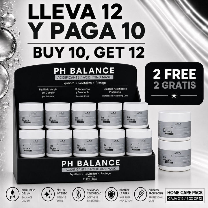 Pack de 12 mascarillas capilares Phytoca USA PH Balance para hidratación, brillo y control del encrespamiento