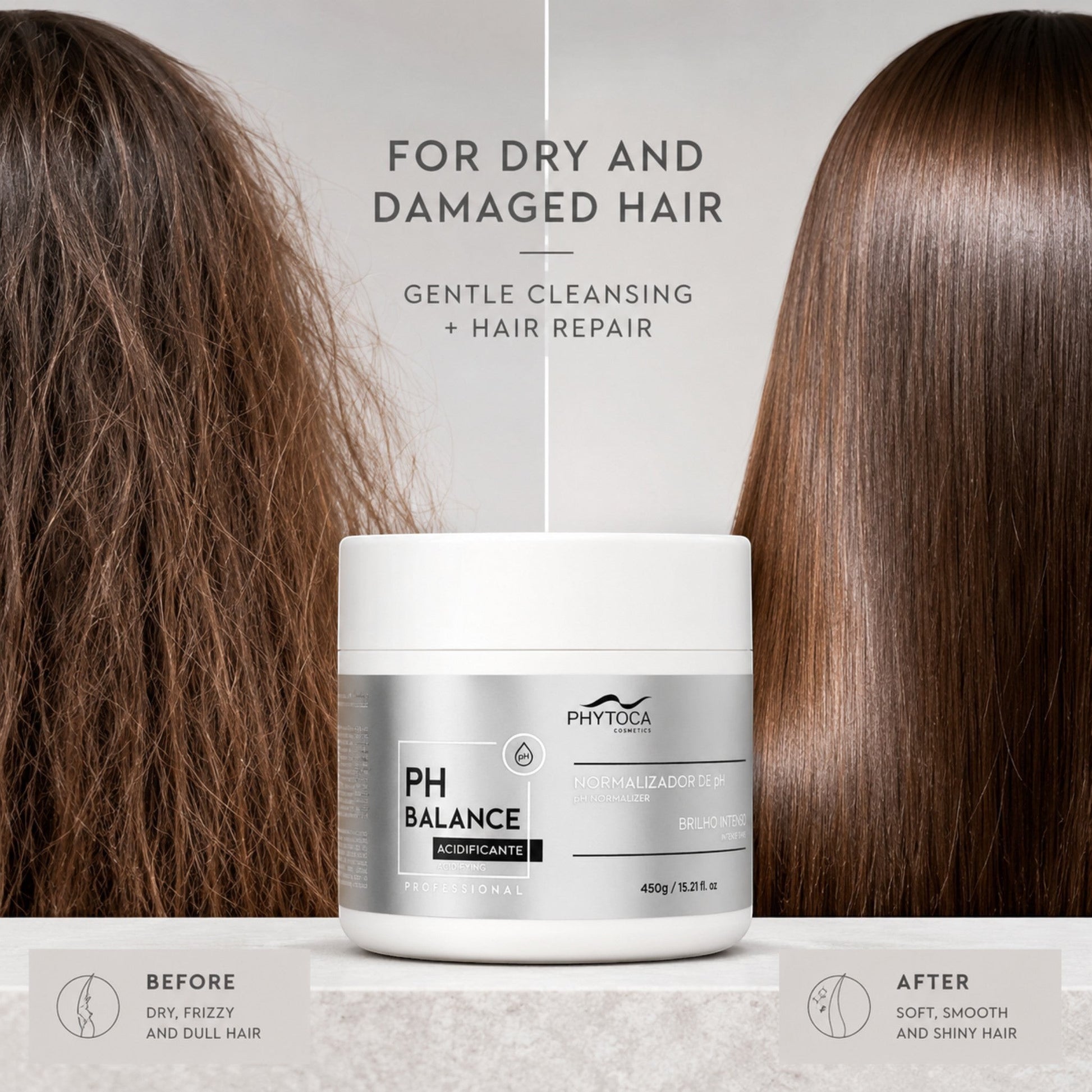 Mascarilla capilar Phytoca USA PH Balance para reparar cabello seco y encrespado con brillo intenso