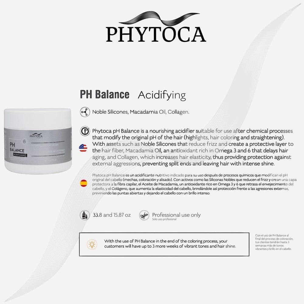 Mascarilla capilar Phytoca USA PH Balance para cabello seco y encrespado con aceite de macadamia y colágeno
