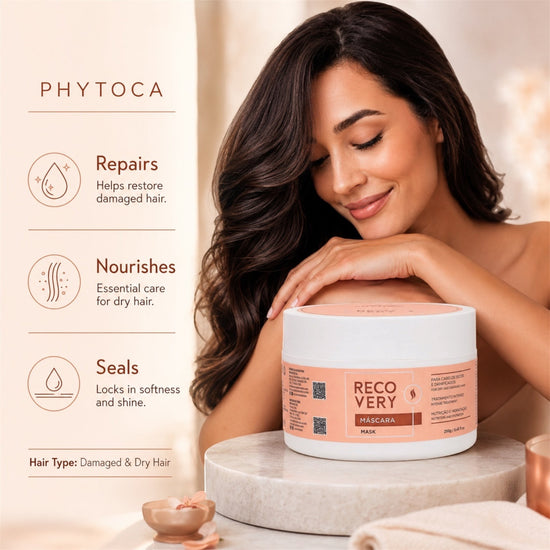 Mascarilla capilar Phytoca USA Recovery para cabello dañado y seco, con manteca de karité para reparar y nutrir.