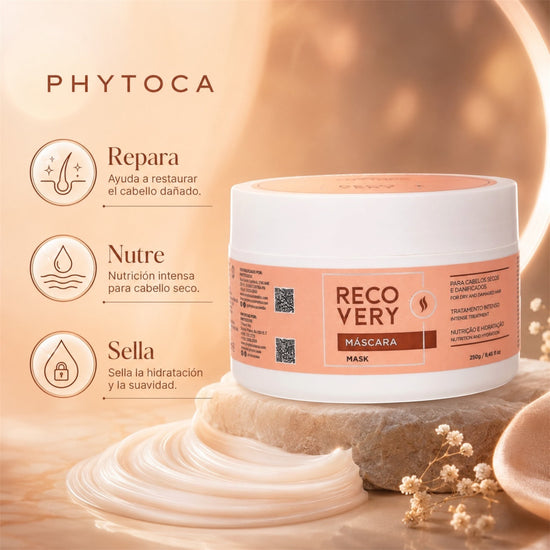 Mascarilla capilar Phytoca USA Recovery para cabello dañado y seco, tarro de 250g con crema reparadora y nutritiva