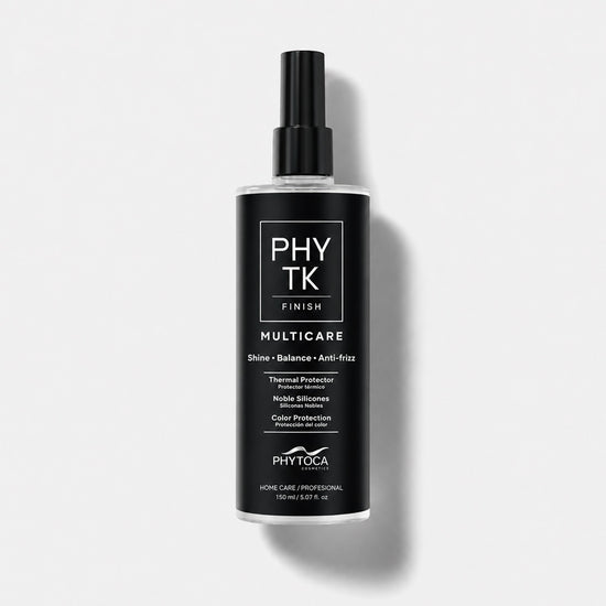 Spray protector térmico Multicare de Phytoca USA en frasco negro con atomizador para proteger el cabello del calor.