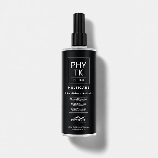 Spray protector térmico Multicare de Phytoca USA en frasco negro con atomizador para proteger el cabello del calor.