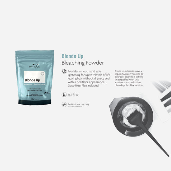 Polvo decolorante Phytoca USA Blonde Up para aclarar hasta 9 tonos con tecnología Plex en envase de 500g