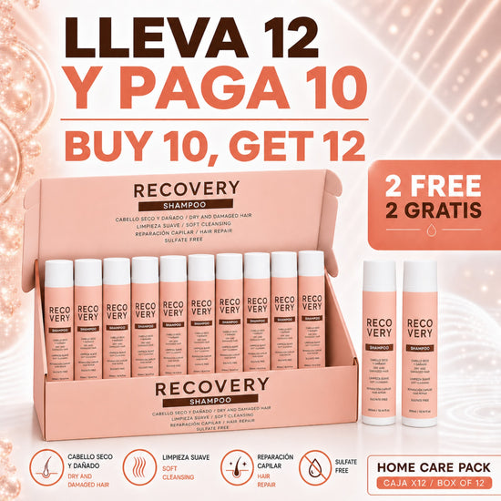 Pack de 12 champús Phytoca USA Recovery para cabello seco y dañado con fórmula reparadora sin sulfatos