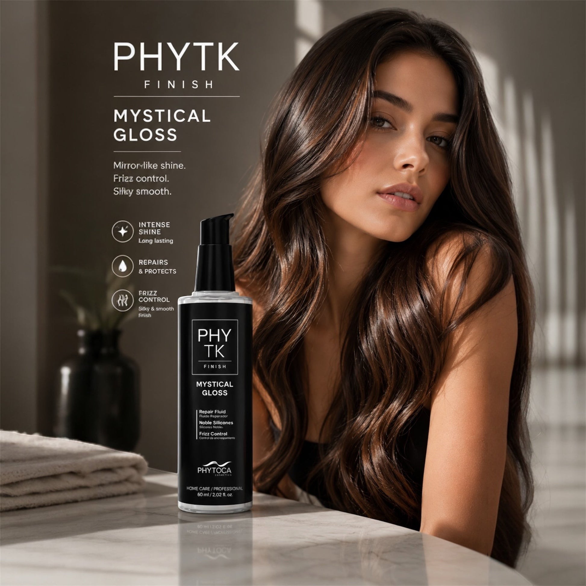 Serum capilar Phytoca USA Mystical Gloss para brillo intenso y control de frizz en cabello largo y saludable