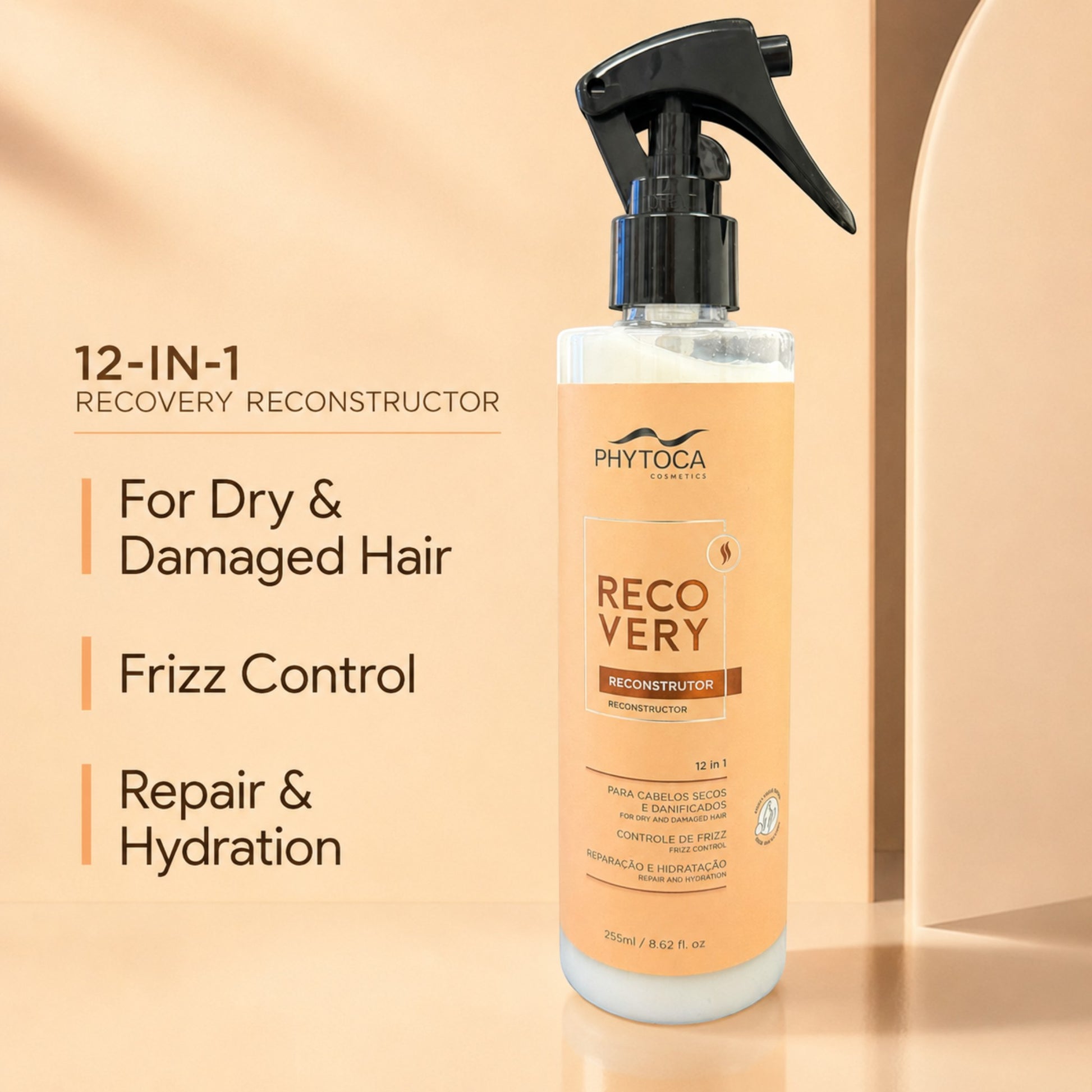 Spray Phytoca USA Recovery Reconstructor 12-in-1 para reparar y dar hidratación al cabello seco y dañado