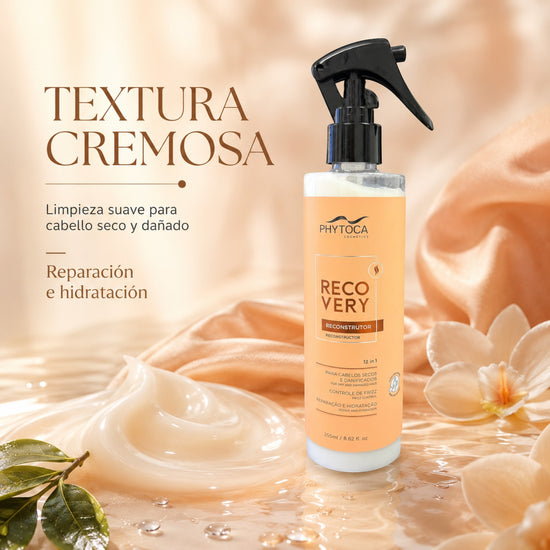 Spray reconstructor capilar Phytoca USA 12 en 1 para reparar e hidratar cabello seco y dañado con textura cremosa