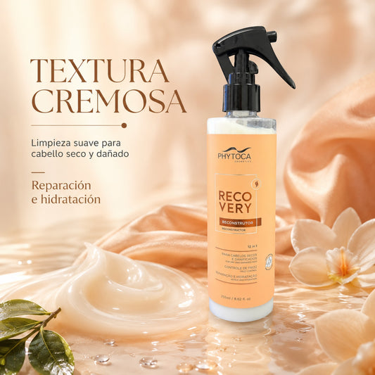 Spray reconstructor capilar Phytoca USA 12 en 1 para reparar e hidratar cabello seco y dañado con textura cremosa