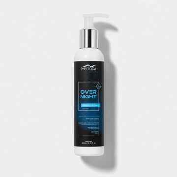 Tratamiento capilar nocturno Phytoca USA en envase de 200ml con fórmula vegana para hidratación, brillo y anti-frizz.