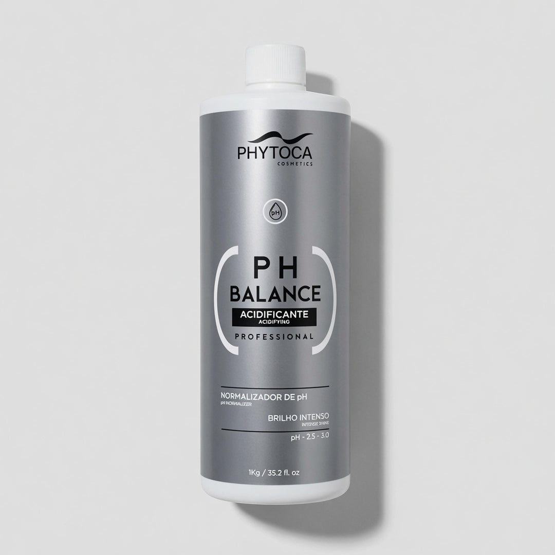 Tratamiento capilar Phytoca USA PH Balance en botella plateada de 1kg para reequilibrar el pH y dar brillo intenso.