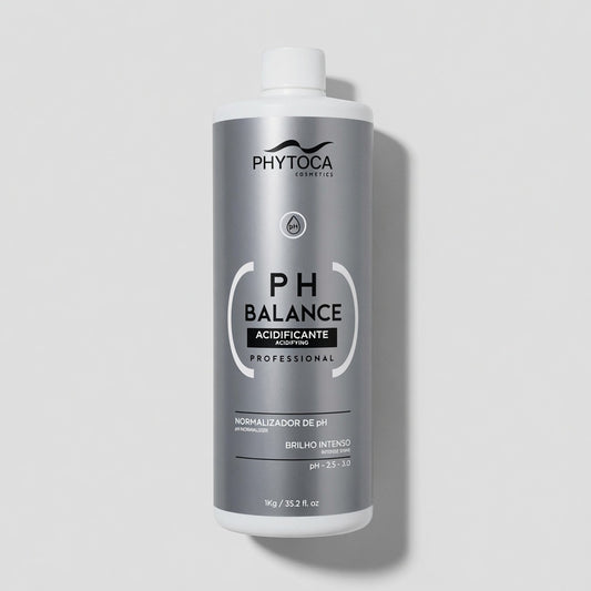 Tratamiento capilar Phytoca USA PH Balance en botella plateada de 1kg para reequilibrar el pH y dar brillo intenso.