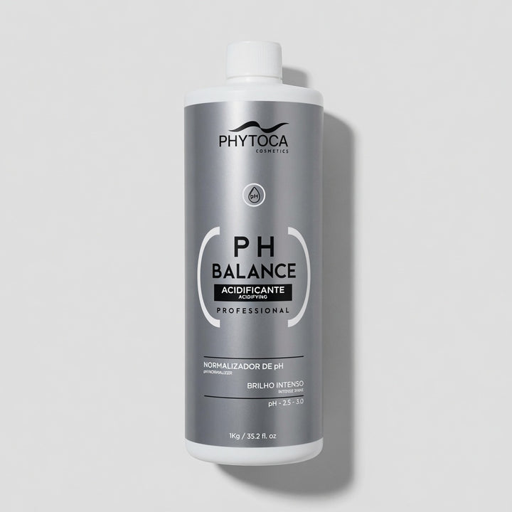 Tratamiento capilar Phytoca USA PH Balance en botella plateada de 1kg para reequilibrar el pH y dar brillo intenso.